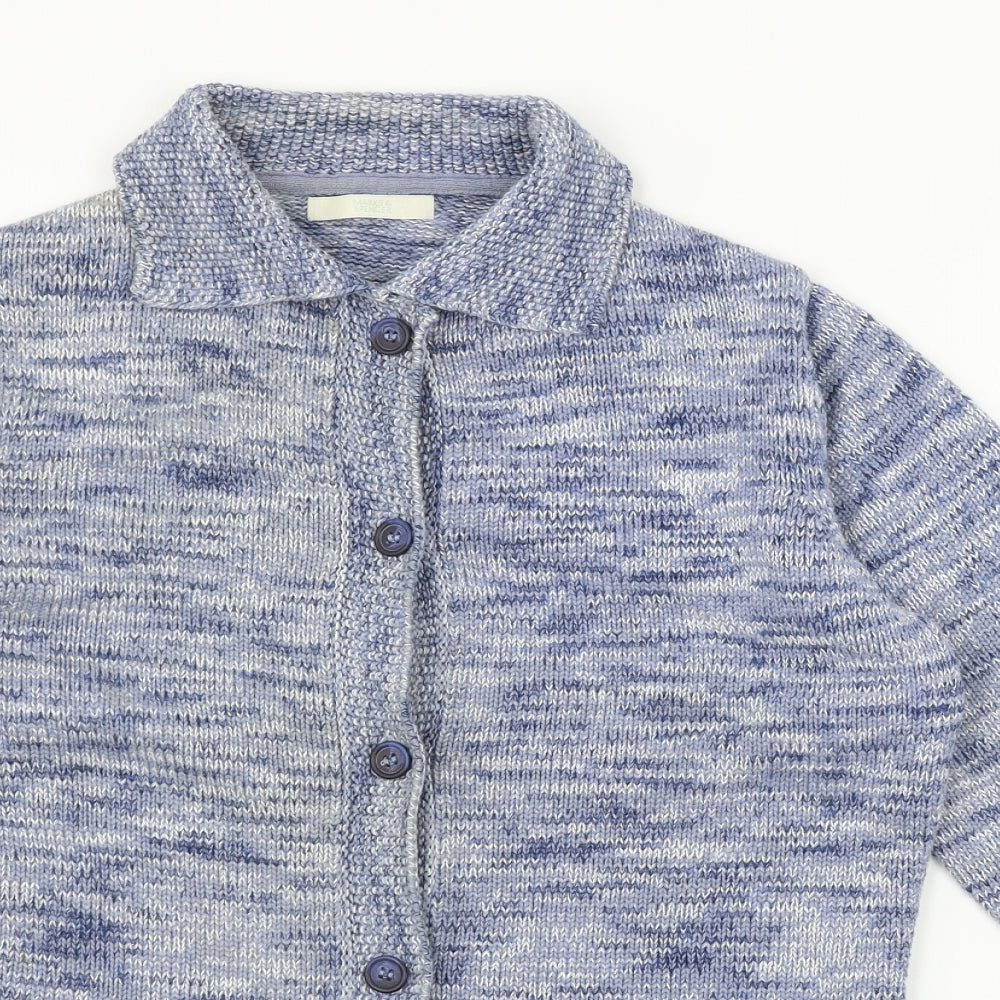 Marks and Spencer Womens Blue  Knit Cardigan Jumper Size 12