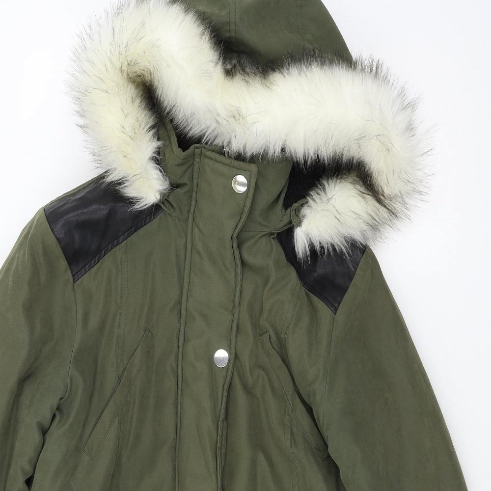 New Look Girls Green   Parka Coat Size 14-15 Years