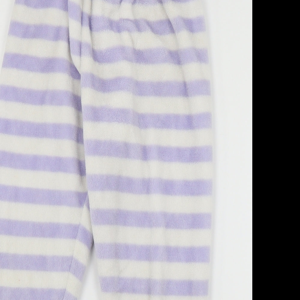 Marks and Spencer Girls Purple Striped Microfibre Capri Pyjama Pants Size 7-8 Years