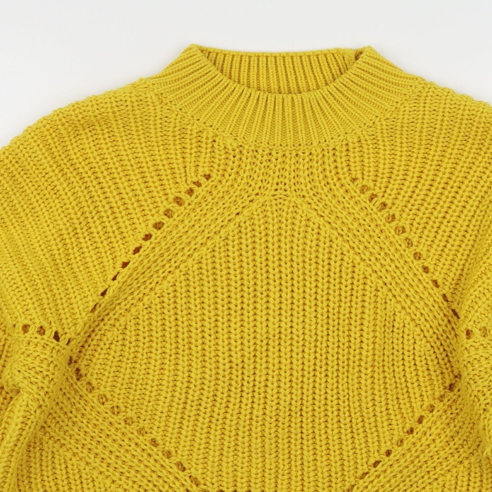 New Look Girls Yellow  Knit Pullover Jumper Size 14-15 Years