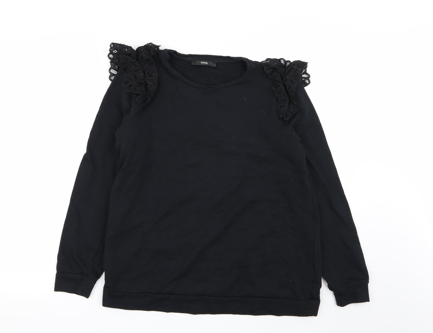 Asda George Womens Black Floral  Pullover Jumper Size M
