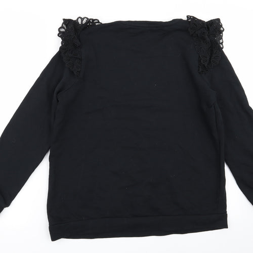 Asda George Womens Black Floral  Pullover Jumper Size M