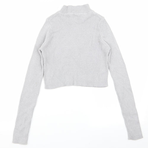 Select Womens Grey   Basic T-Shirt Size 6  - crop top