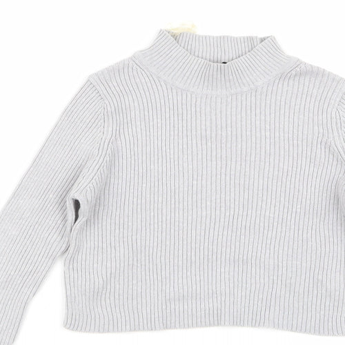 Select Womens Grey   Basic T-Shirt Size 6  - crop top