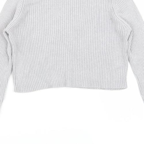 Select Womens Grey   Basic T-Shirt Size 6  - crop top