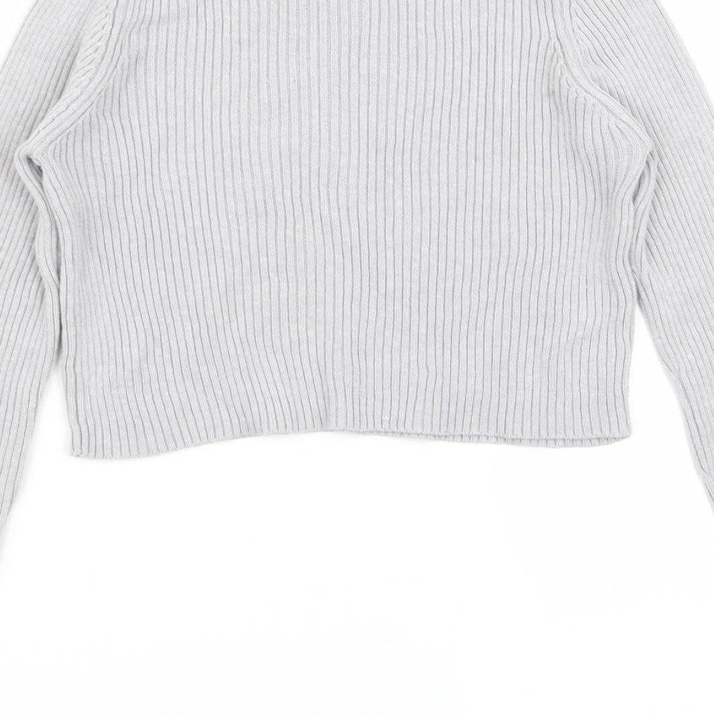 Select Womens Grey   Basic T-Shirt Size 6  - crop top