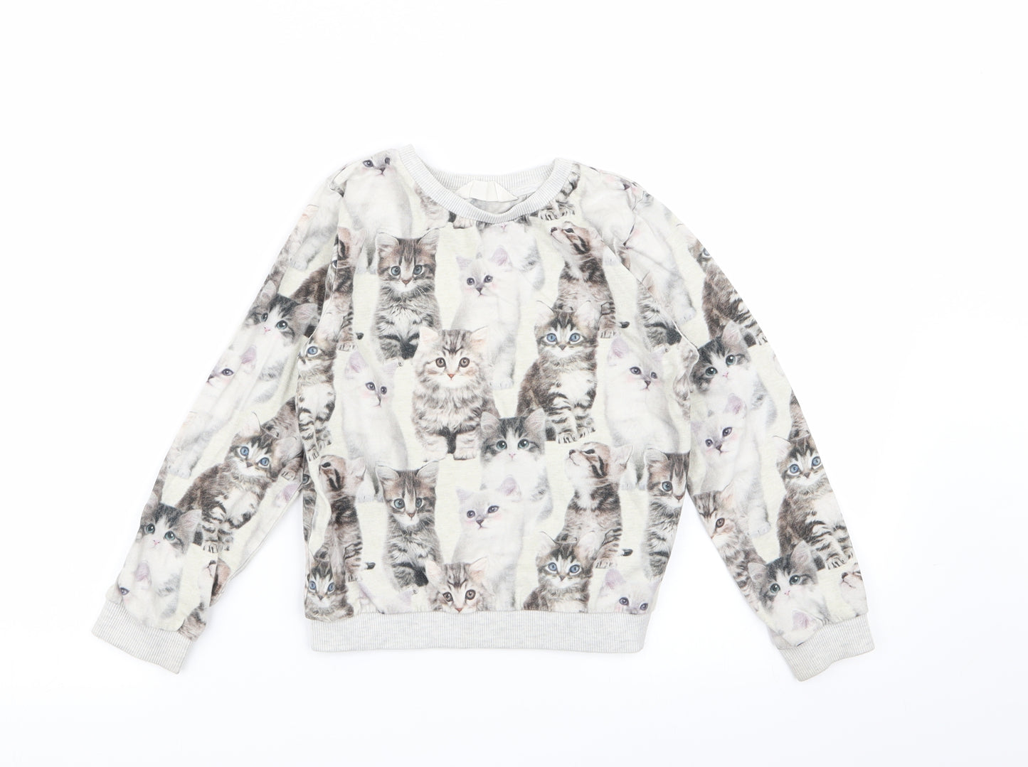 H&M Girls Multicoloured Animal Print  Pullover Jumper Size 7-8 Years