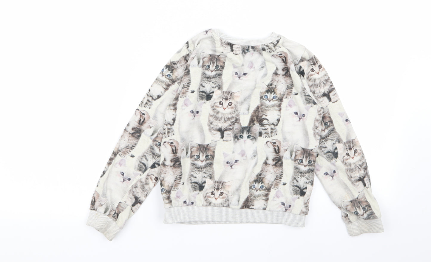 H&M Girls Multicoloured Animal Print  Pullover Jumper Size 7-8 Years