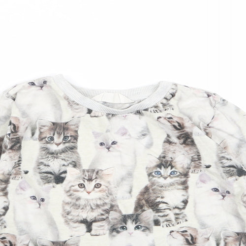H&M Girls Multicoloured Animal Print  Pullover Jumper Size 7-8 Years