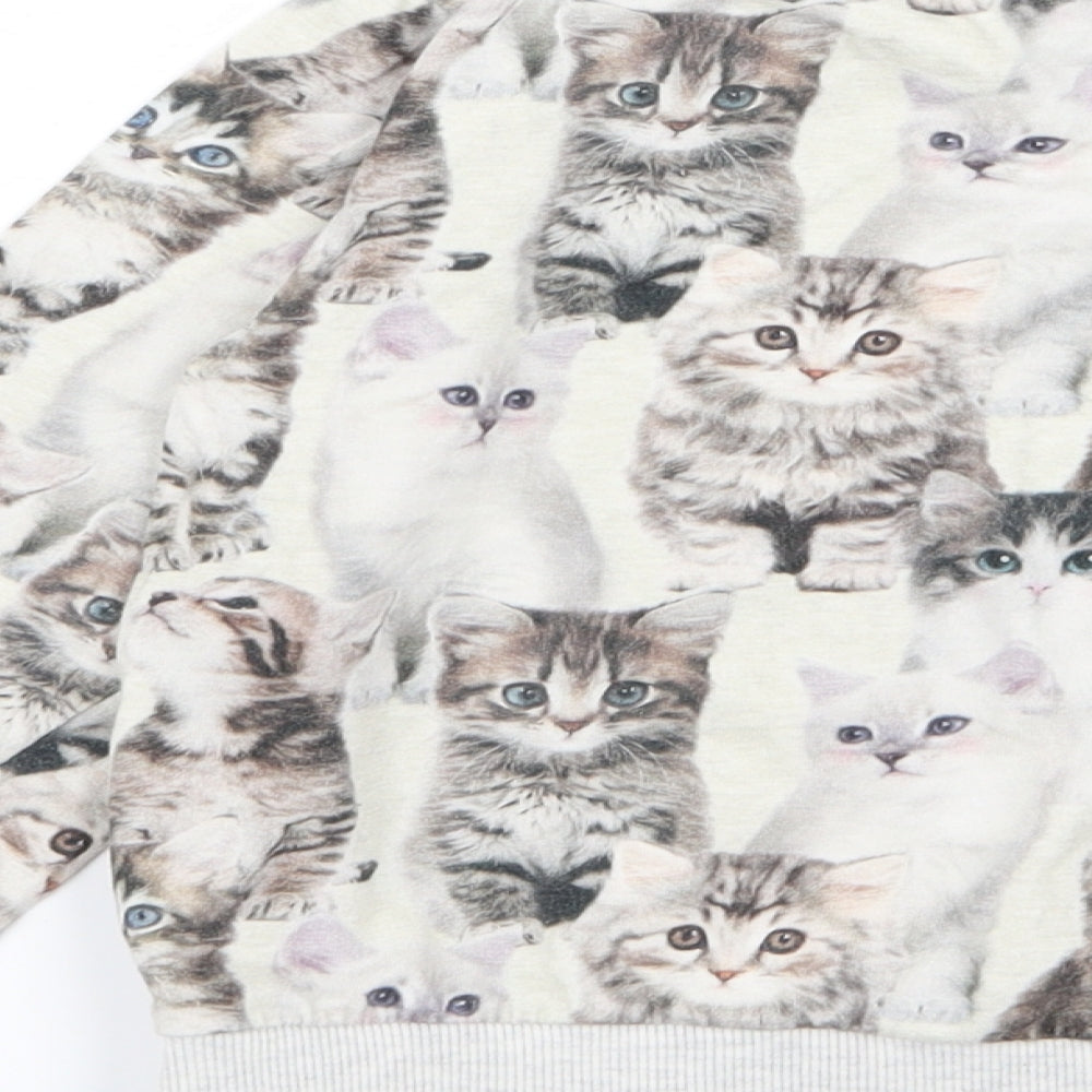 H&M Girls Multicoloured Animal Print  Pullover Jumper Size 7-8 Years