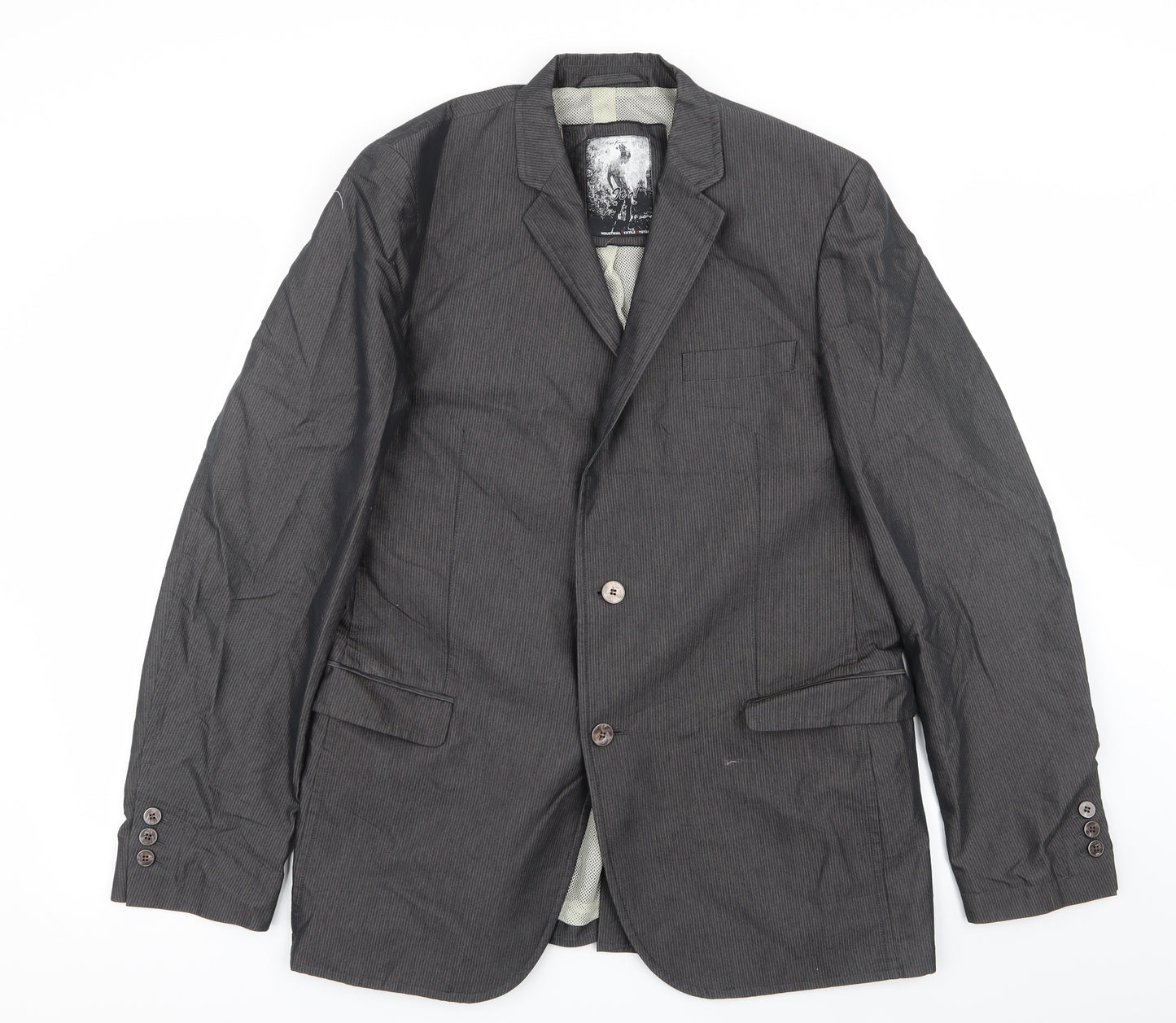industrial exile system Mens Grey Striped  Jacket Blazer Size 40