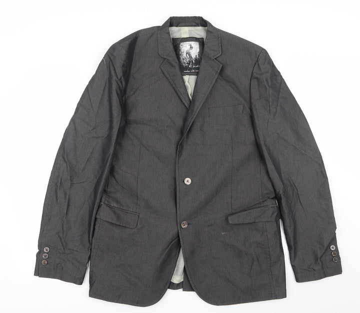industrial exile system Mens Grey Striped  Jacket Blazer Size 40