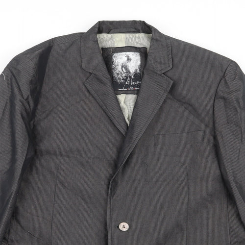 industrial exile system Mens Grey Striped  Jacket Blazer Size 40