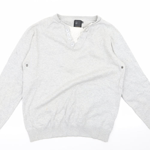 leibreve Mens Grey   Pullover Jumper Size XL