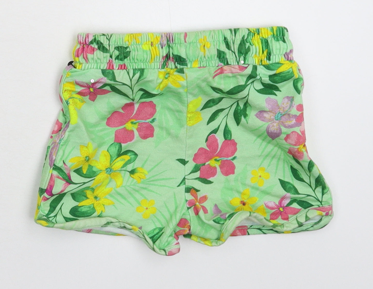NEXT Girls Green Floral  Sweat Shorts Size 3 Years