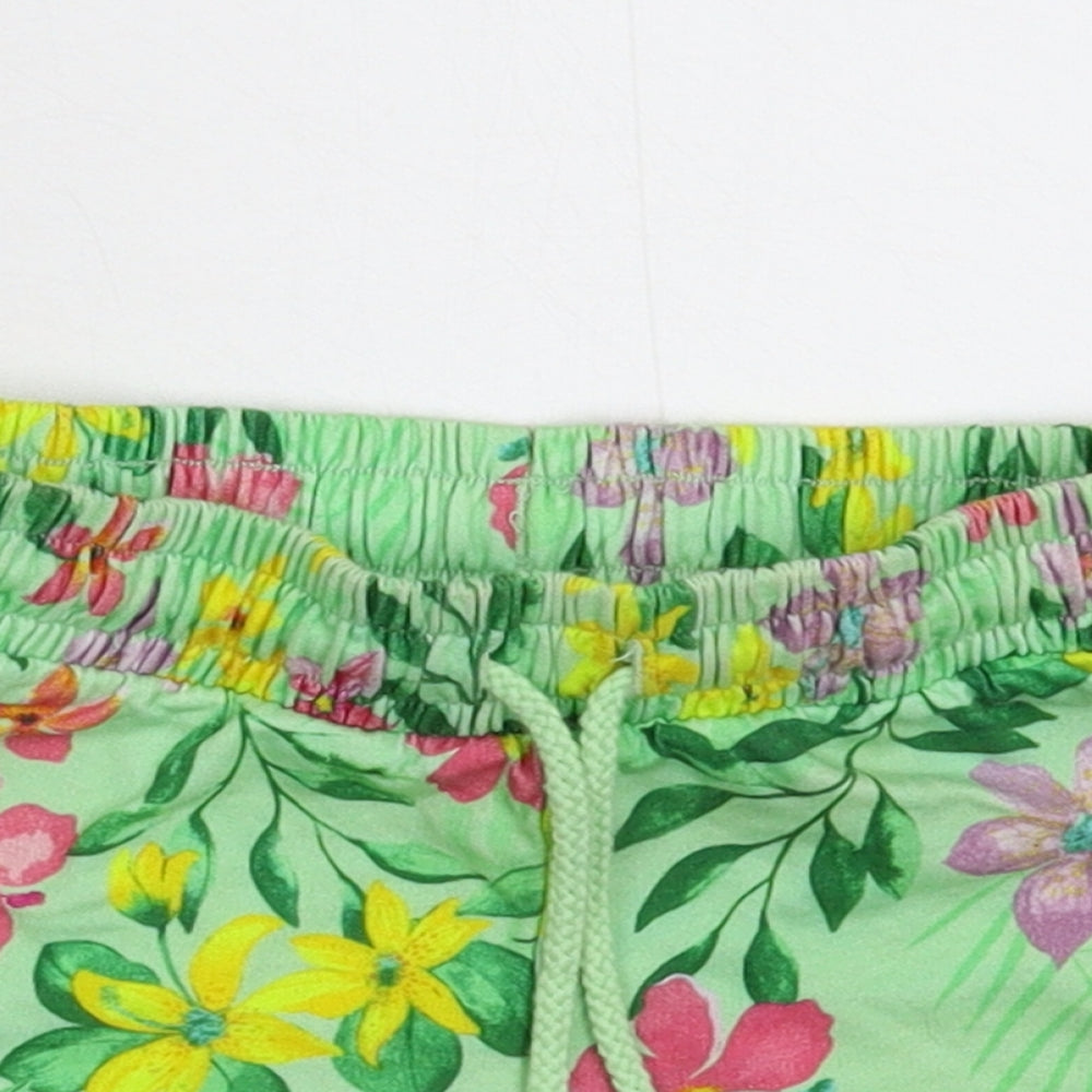 NEXT Girls Green Floral  Sweat Shorts Size 3 Years
