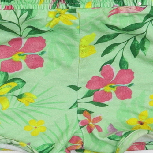 NEXT Girls Green Floral  Sweat Shorts Size 3 Years