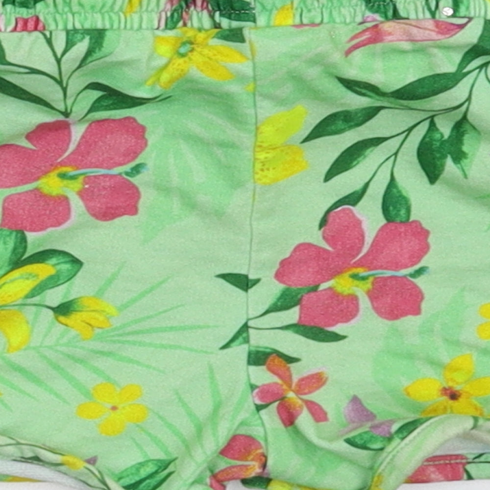 NEXT Girls Green Floral  Sweat Shorts Size 3 Years