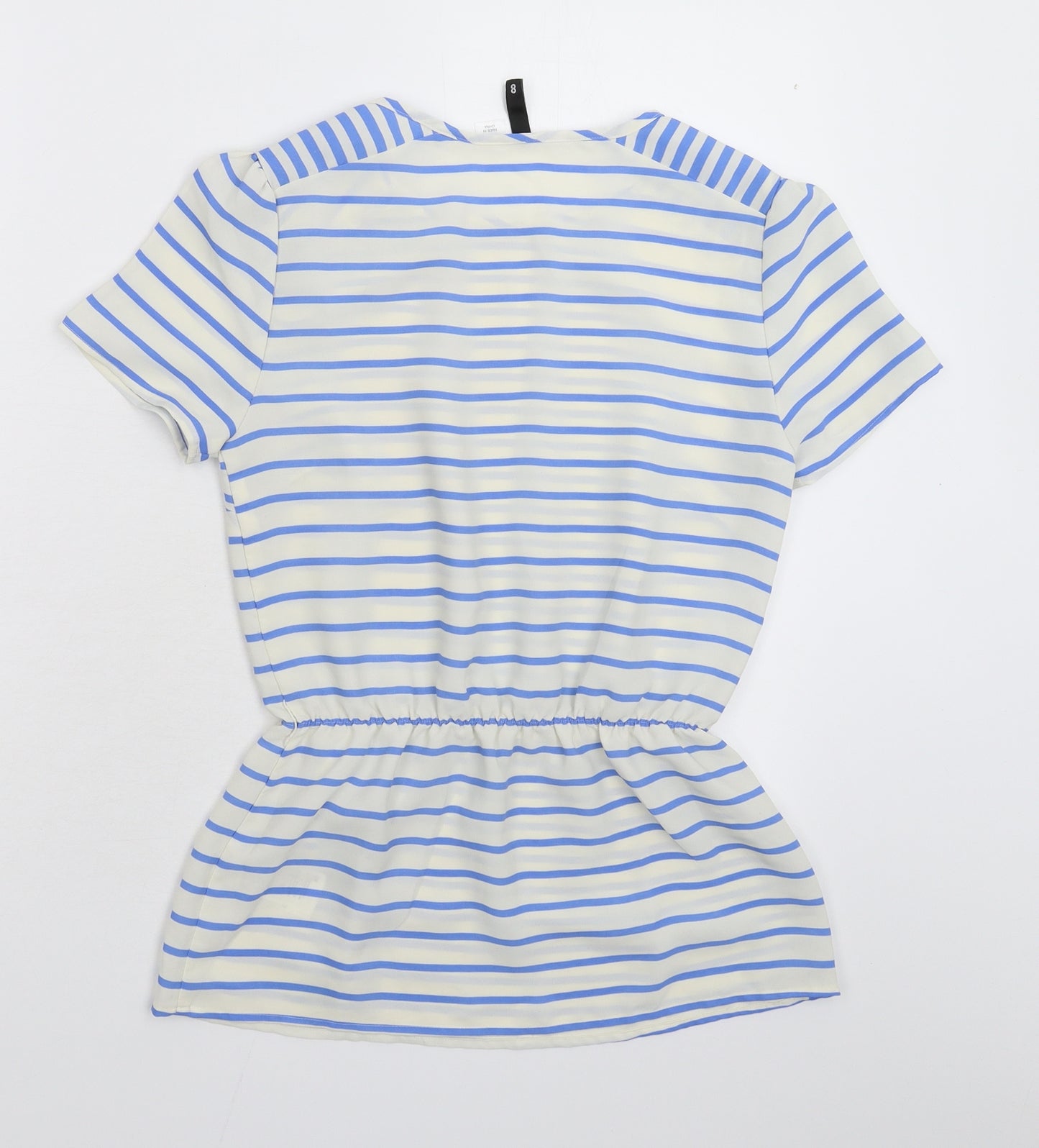 Divided Womens White Striped  Basic Blouse Size 8