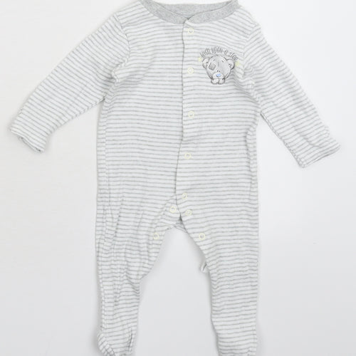 Marks and Spencer Baby White Striped  Babygrow One-Piece Size 3-6 Months
