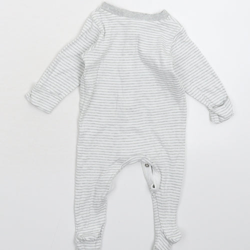 Marks and Spencer Baby White Striped  Babygrow One-Piece Size 3-6 Months