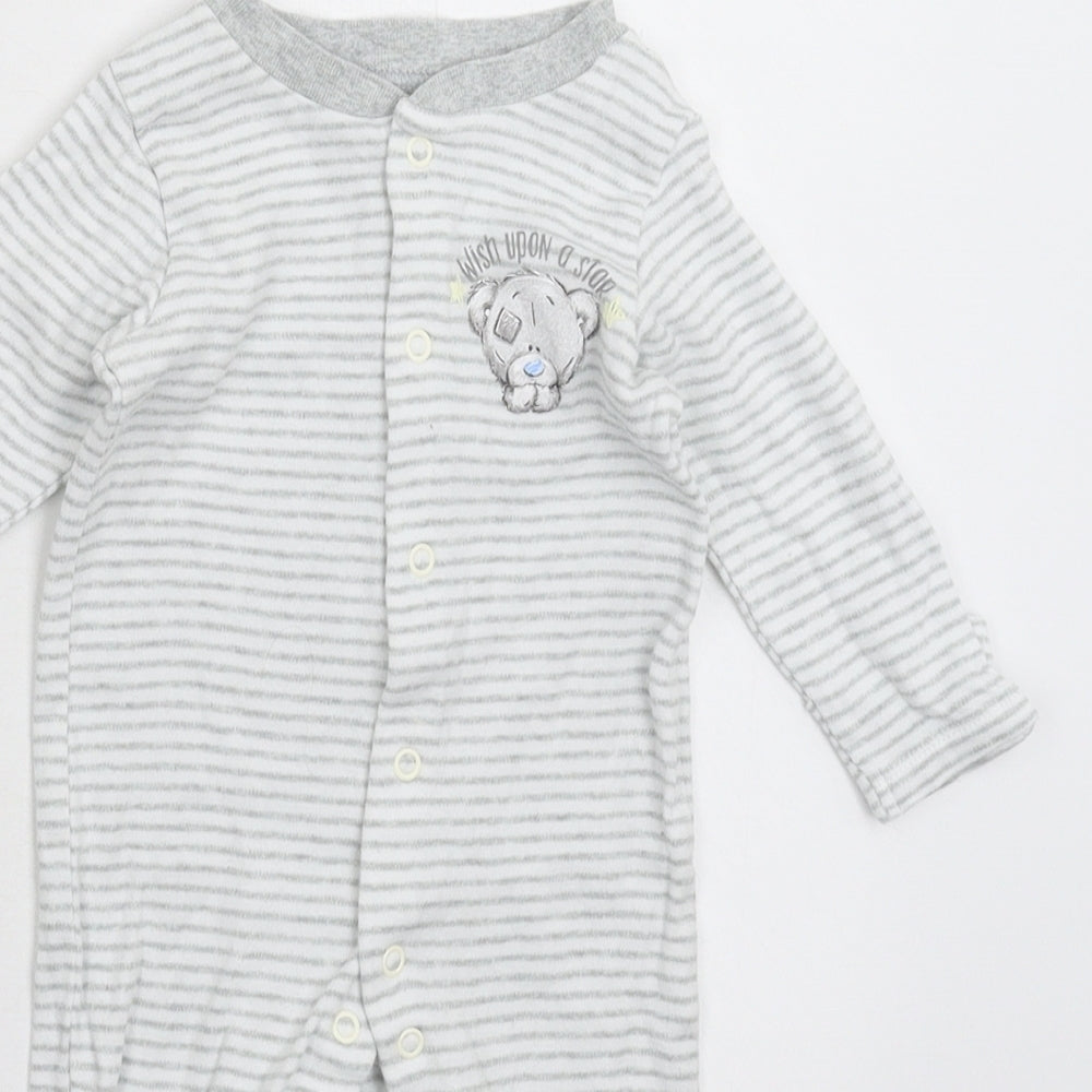 Marks and Spencer Baby White Striped  Babygrow One-Piece Size 3-6 Months