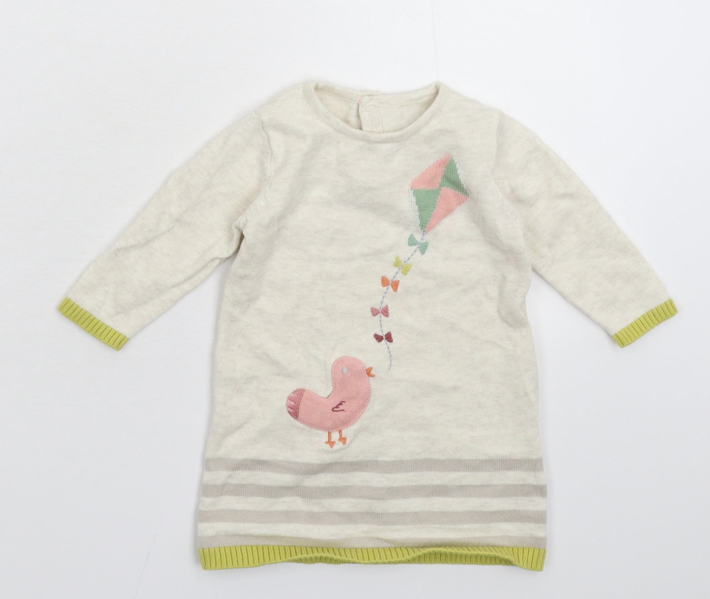 Marks and Spencer Girls Grey  Knit Jumper Dress  Size 3-6 Months
