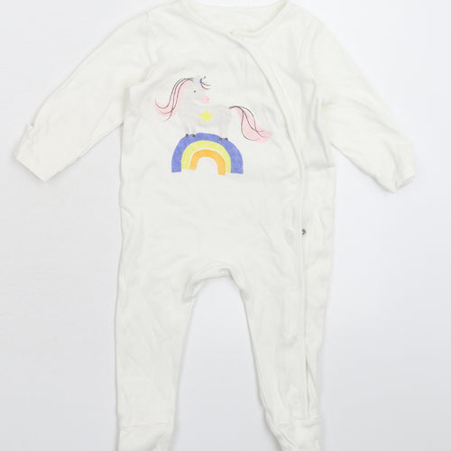 Marks and Spencer Baby White   Babygrow One-Piece Size 3-6 Months