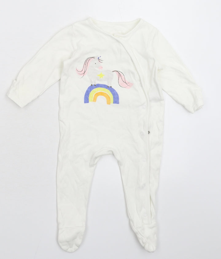 Marks and Spencer Baby White Babygrow One-Piece Size 3-6 Months