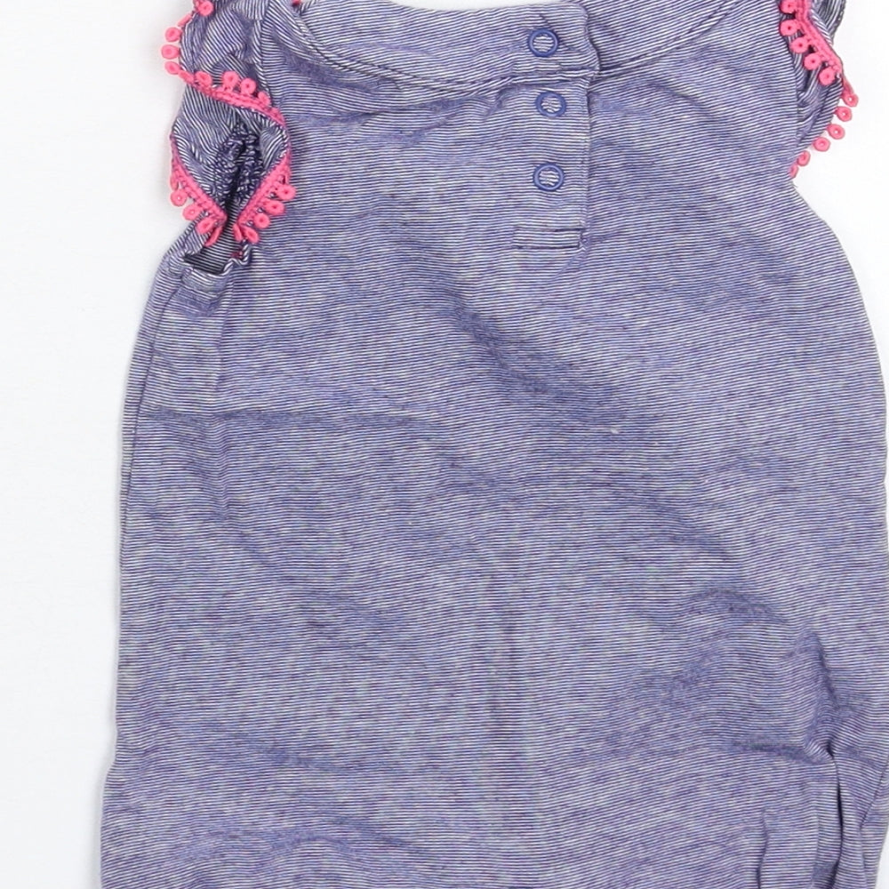 F&F Girls Blue Striped  Babygrow One-Piece Size 3-6 Months