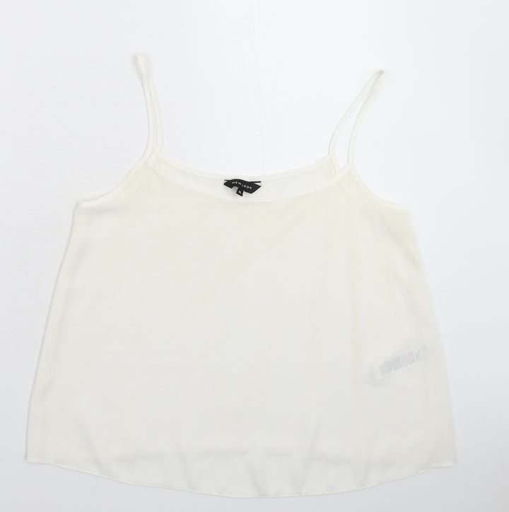 New Look Womens White Basic Tank Size 14