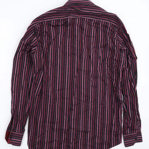 Andrea Toscani Mens Multicoloured Striped   Dress Shirt Size 15.5