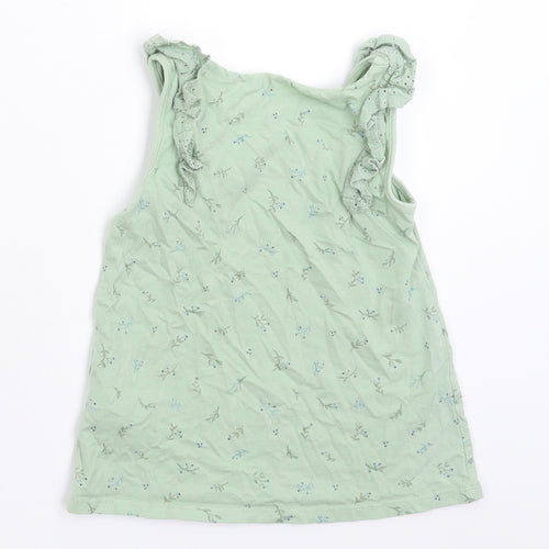 NEXT Girls Green Floral  Basic Tank Size 5-6 Years