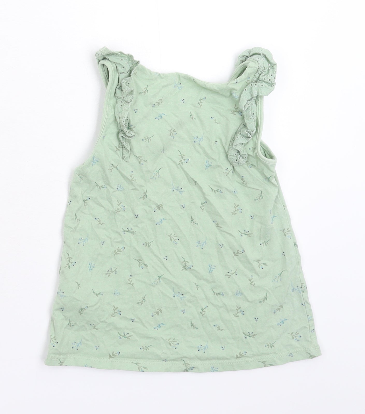 NEXT Girls Green Floral  Basic Tank Size 5-6 Years