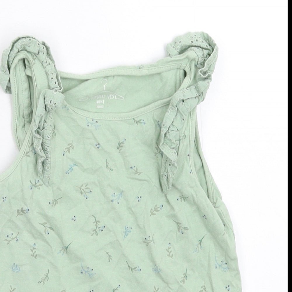 NEXT Girls Green Floral  Basic Tank Size 5-6 Years