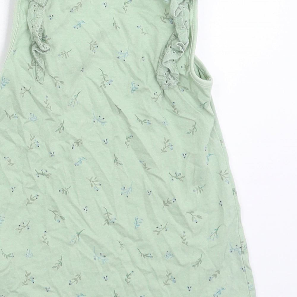 NEXT Girls Green Floral  Basic Tank Size 5-6 Years