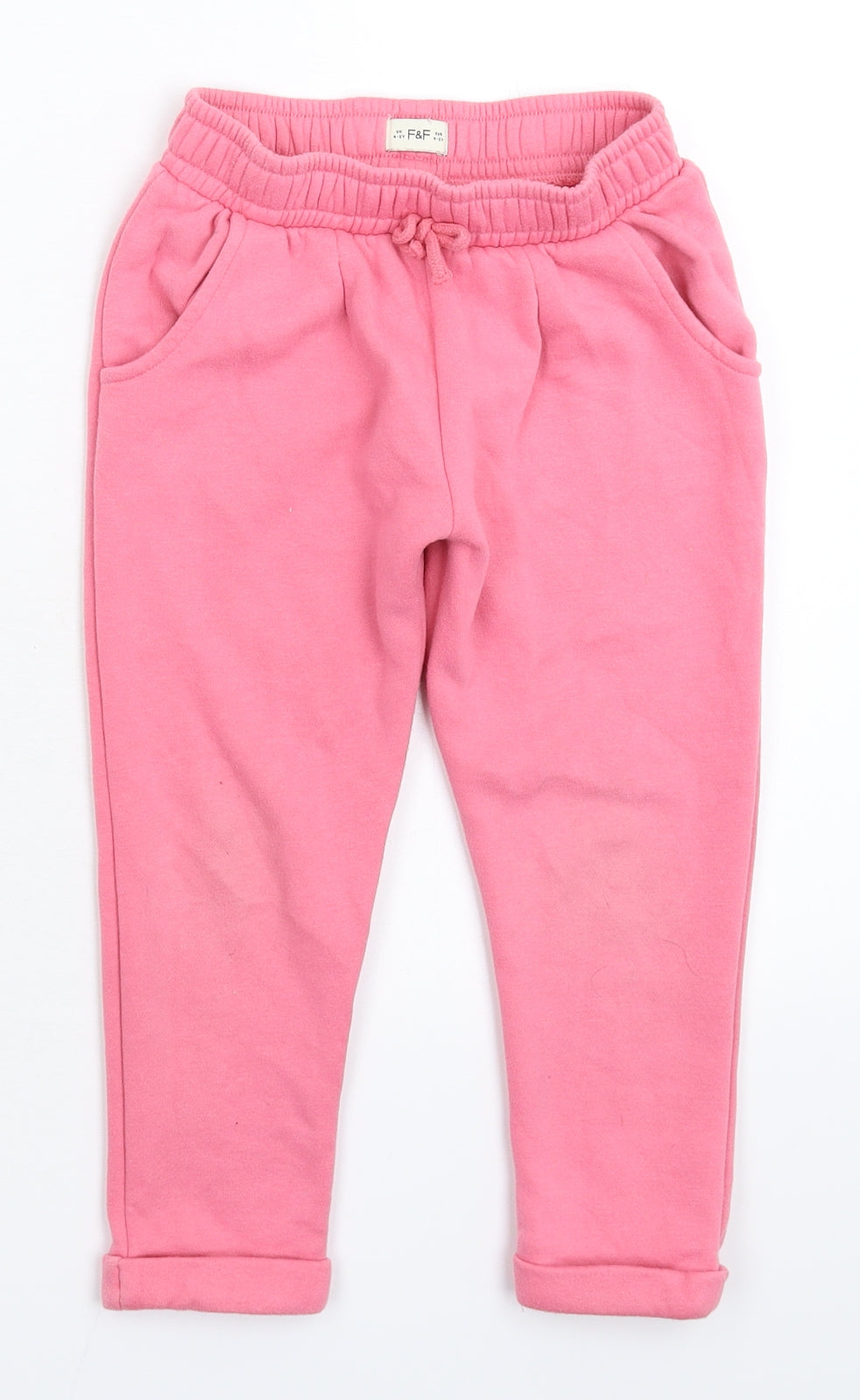 F&F Girls Pink   Sweatpants Trousers Size 4-5 Years