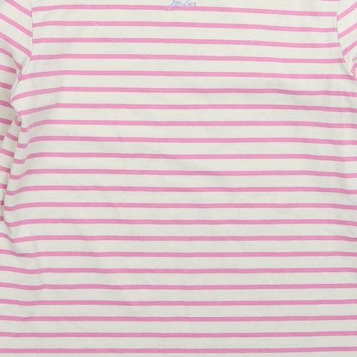 Joules Womens White Striped  Pullover Sweatshirt Size 8
