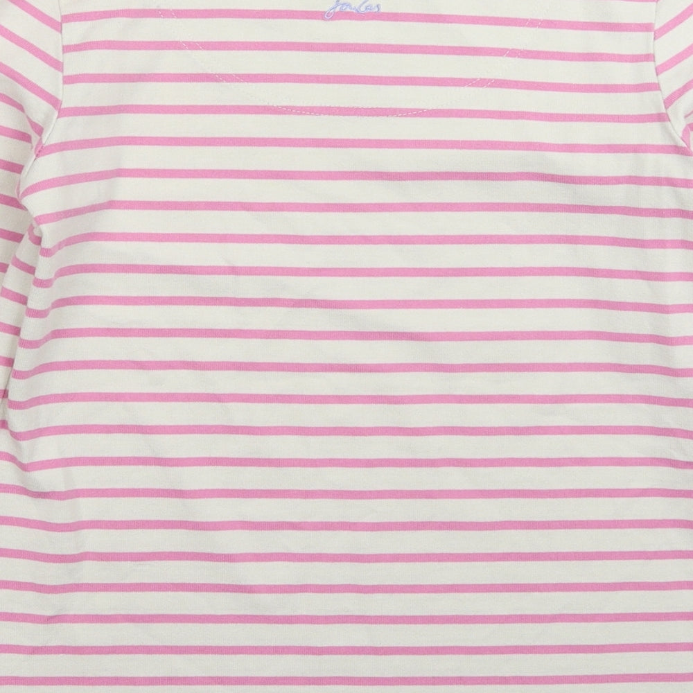Joules Womens White Striped  Pullover Sweatshirt Size 8