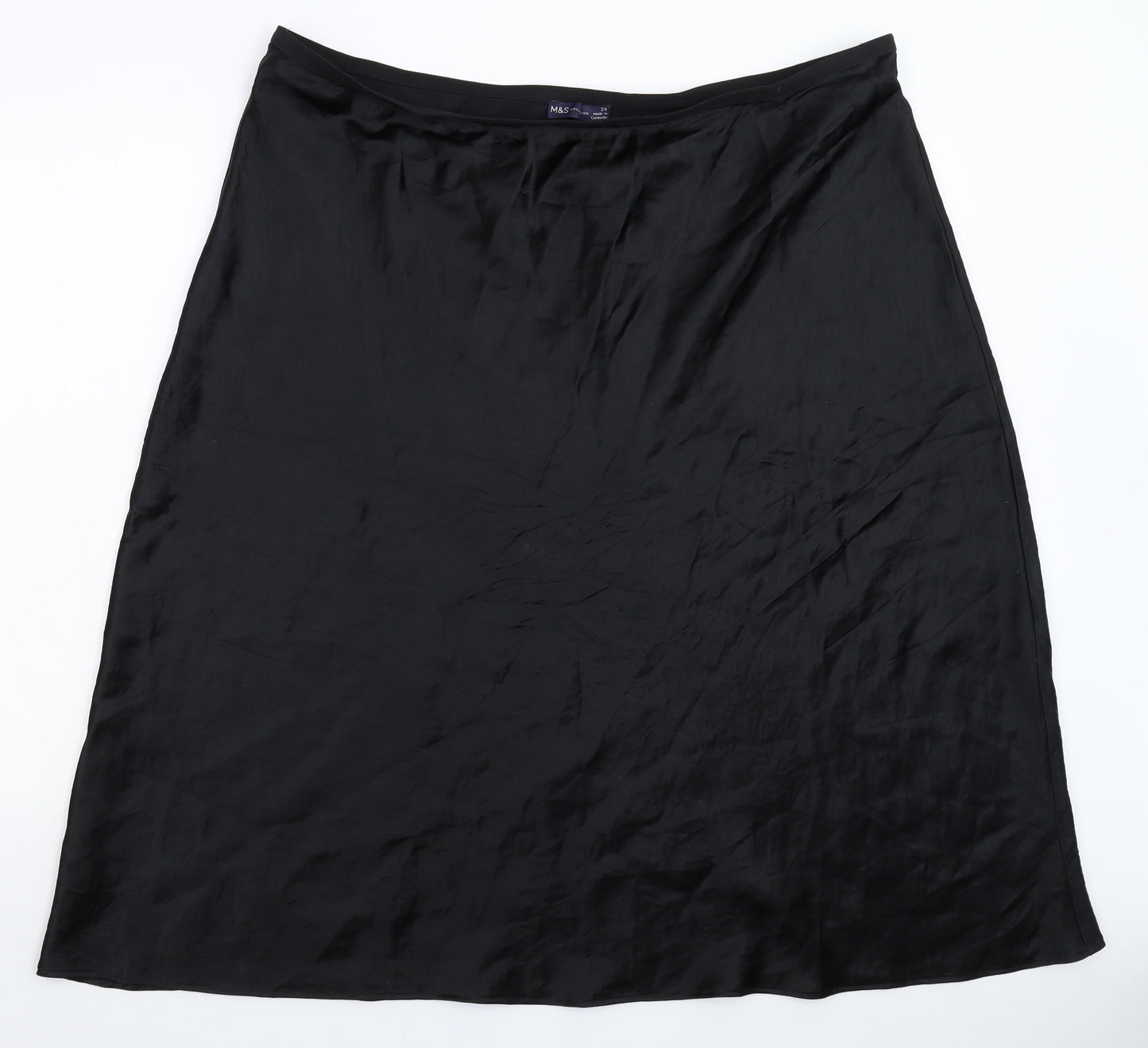 Marks and Spencer Womens Black   A-Line Skirt Size 24