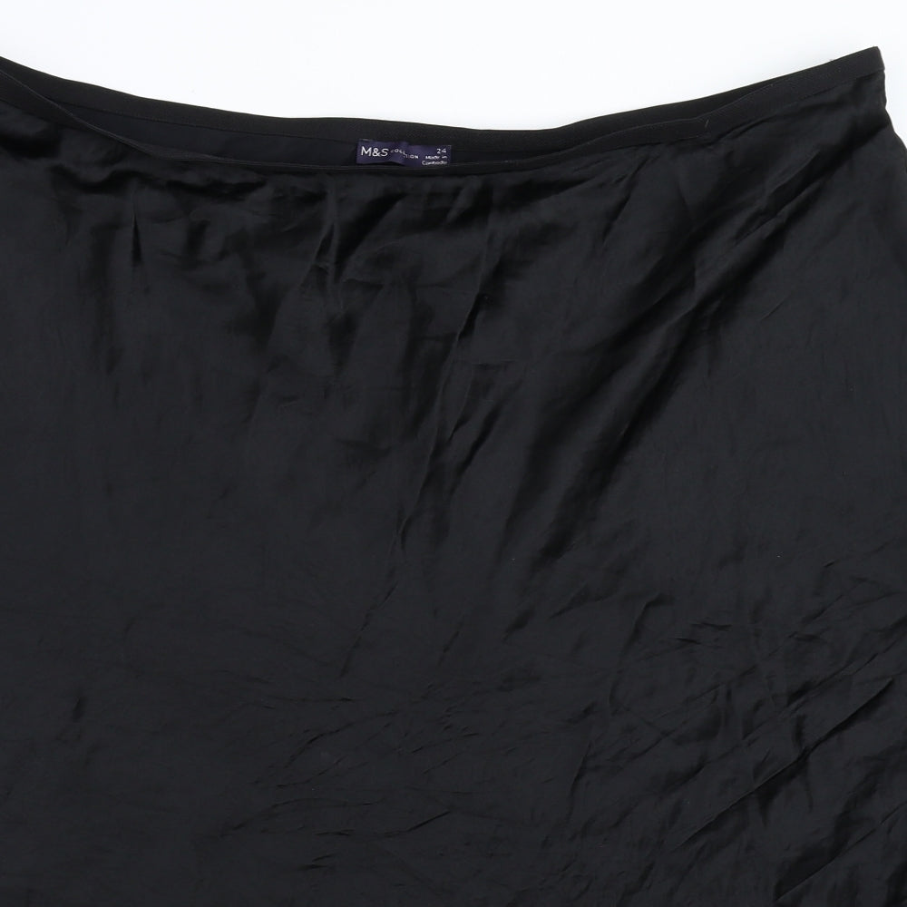 Marks and Spencer Womens Black   A-Line Skirt Size 24