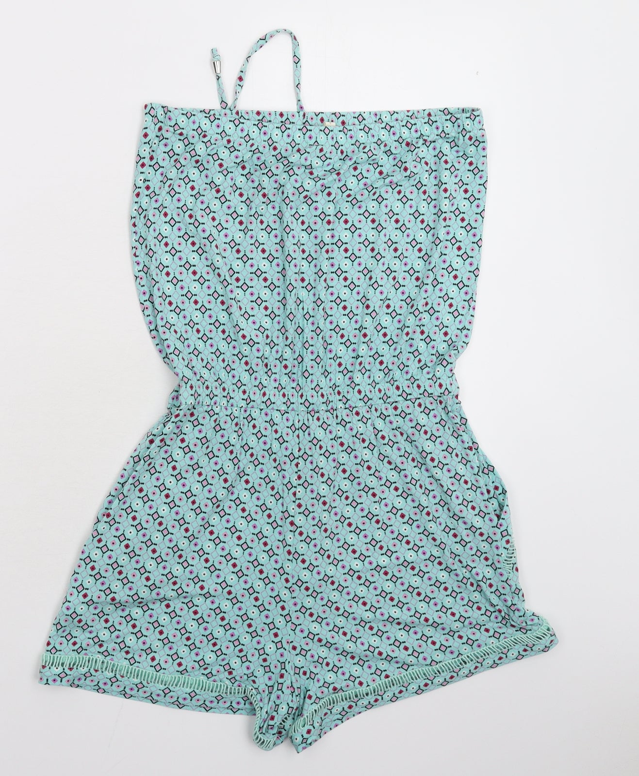 NEXT Womens Green Geometric  Jumpsuit One-Piece Size 8 L3 in