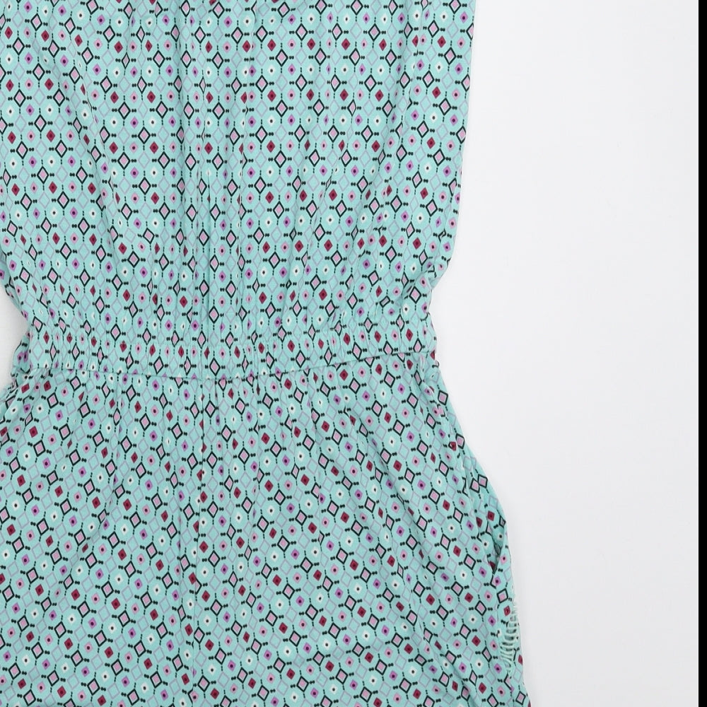 NEXT Womens Green Geometric  Jumpsuit One-Piece Size 8 L3 in