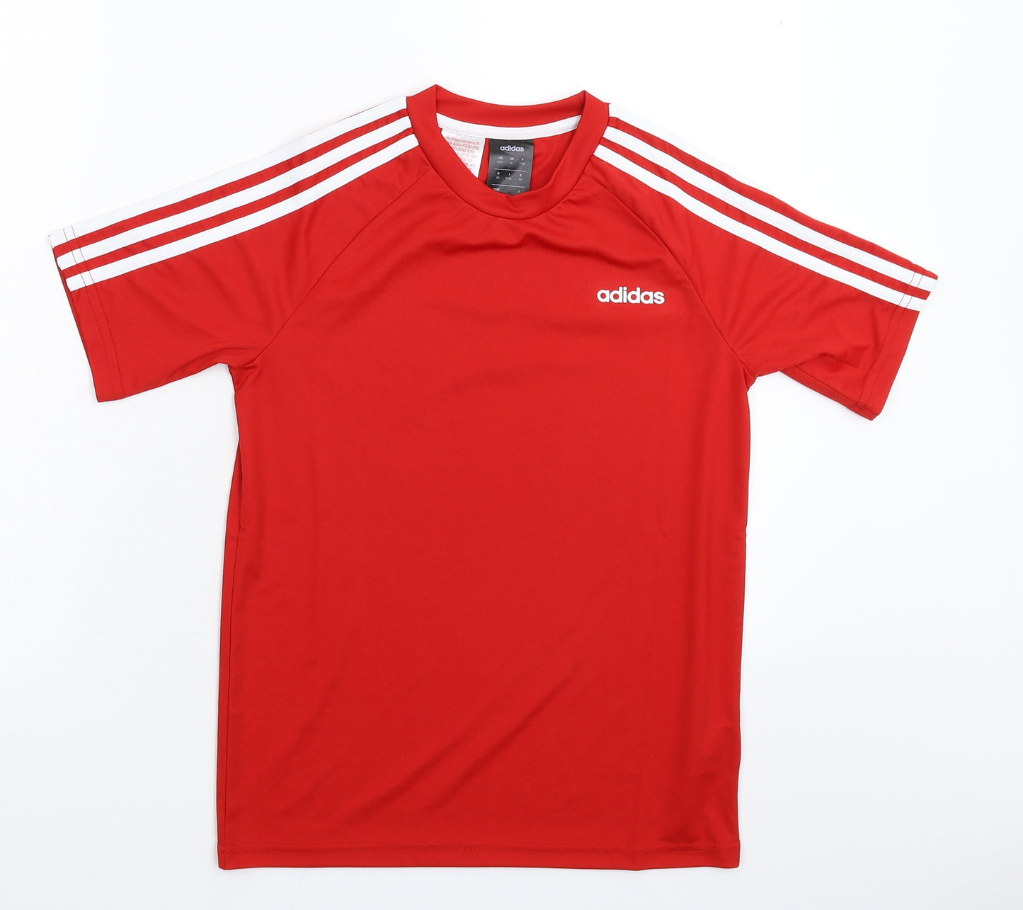 adidas Boys Red Striped  Jersey T-Shirt Size 11-12 Years