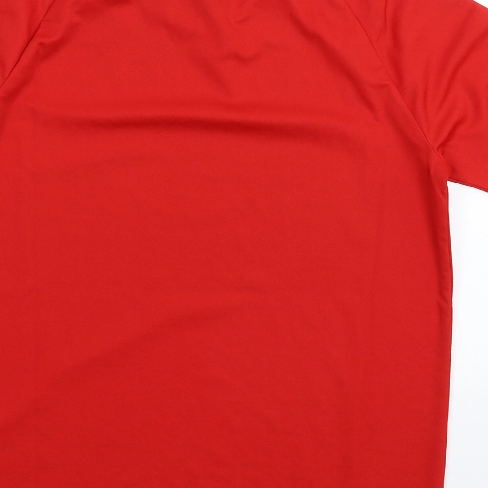 adidas Boys Red Striped  Jersey T-Shirt Size 11-12 Years