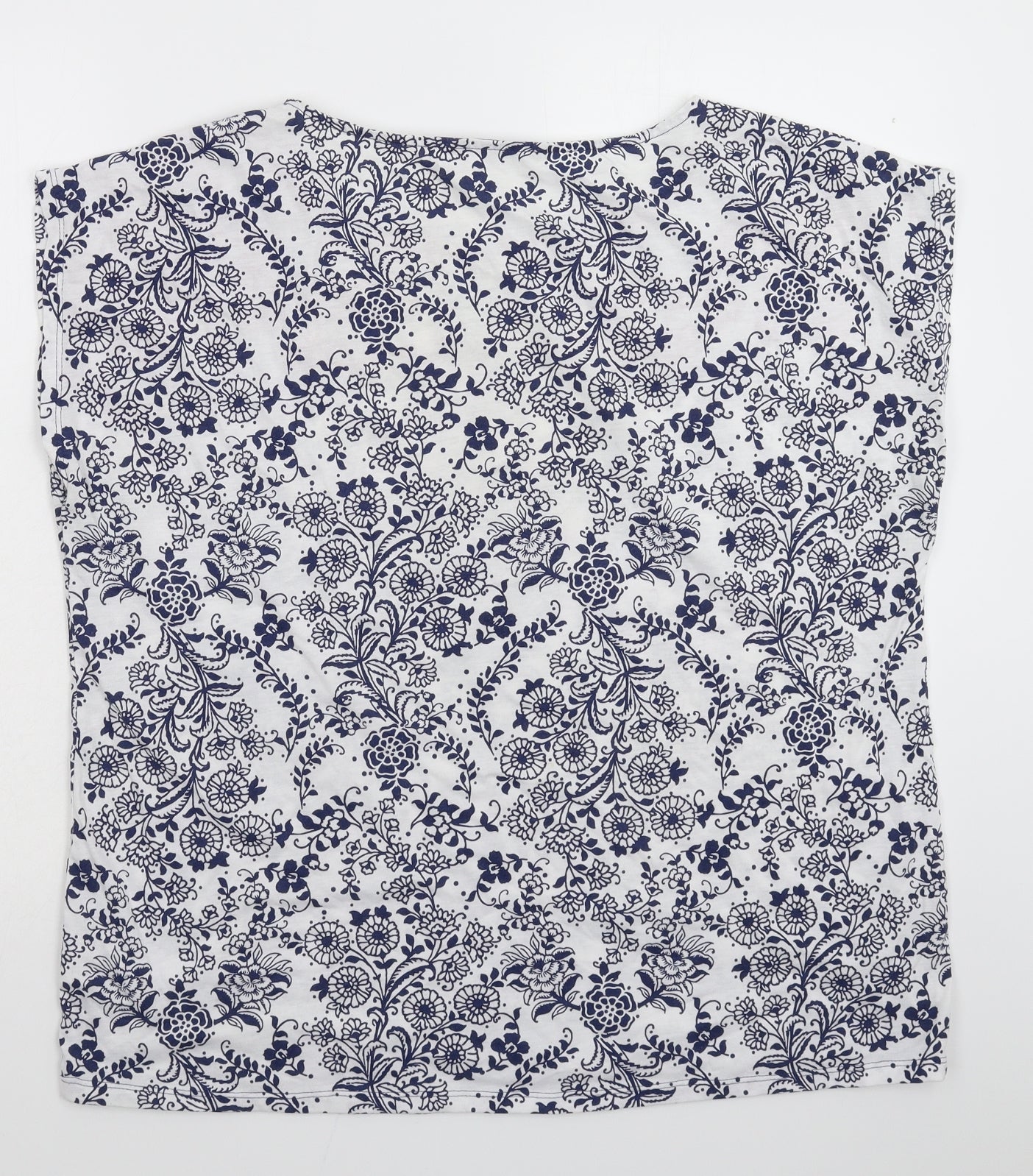 BM Womens White Floral  Basic Tank Size 20