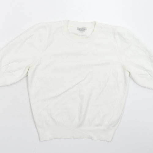 H&M Womens White  Knit Pullover Jumper Size S