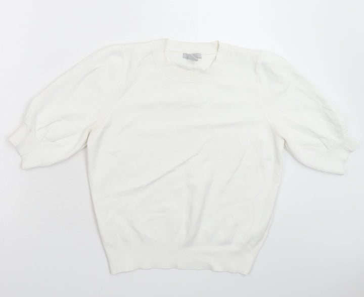 H&M Womens White Knit Pullover Jumper Size S