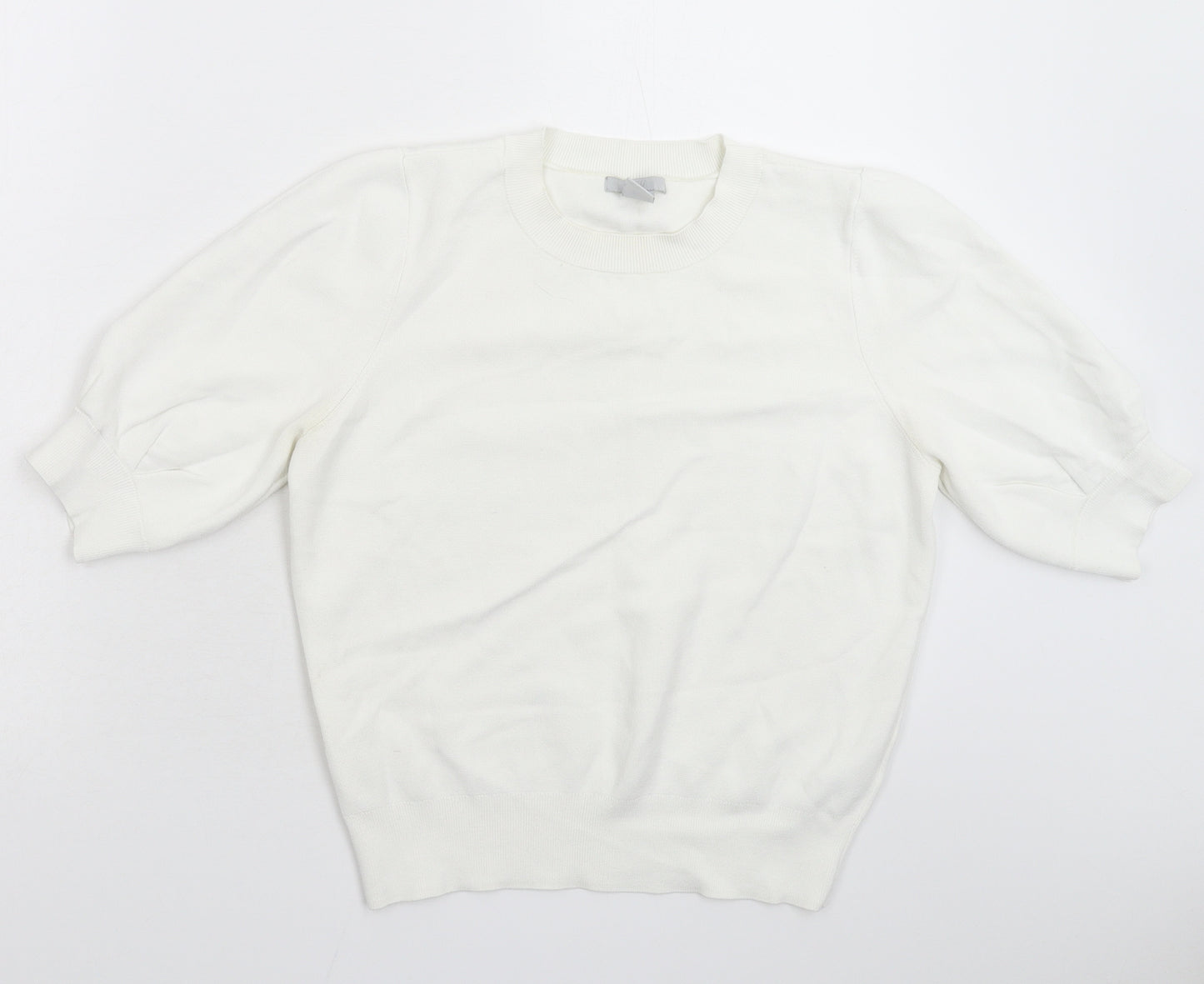 H&M Womens White  Knit Pullover Jumper Size S