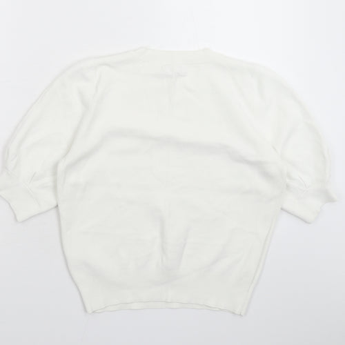 H&M Womens White  Knit Pullover Jumper Size S